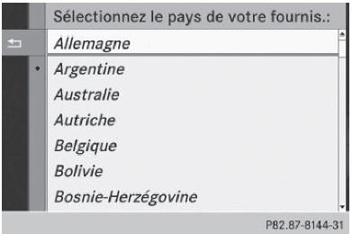 Sélection des données d'accès de l'opérateur de téléphonie mobile