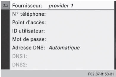 Réglage manuel des données d'accès de l'opérateur de téléphonie mobile