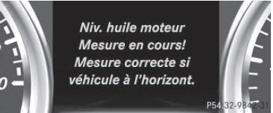 Contrôle du niveau d'huile par l'intermédiaire de l'ordinateur de bord